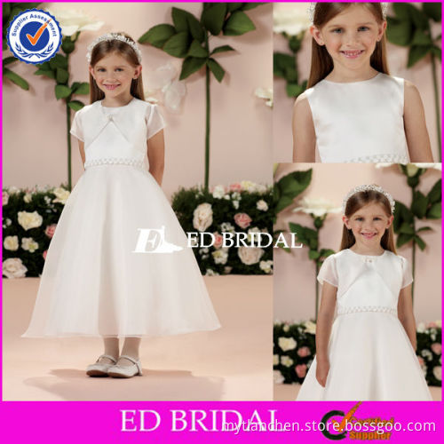 XL283 A Line Removable Jacket Simple Cheap Ball Gown Dresses For Girls Of 7 Years Old